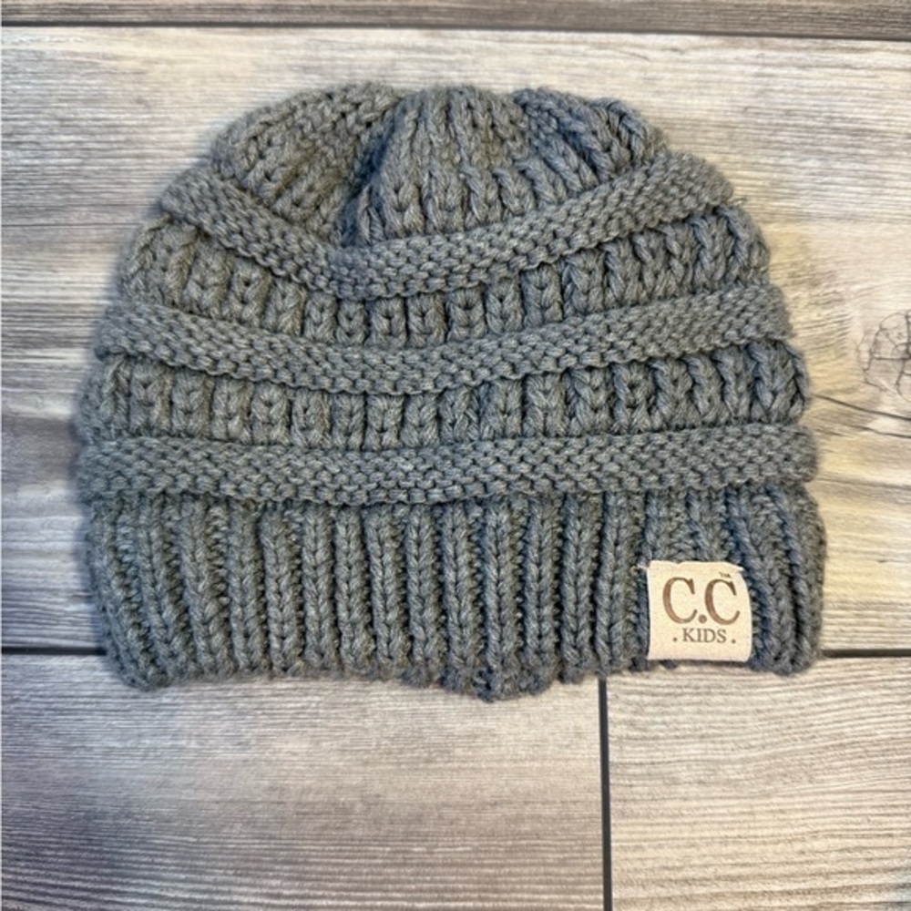 C.C Kid’s Beanie Gray Knitted Kid’s Beanie Winter Hat